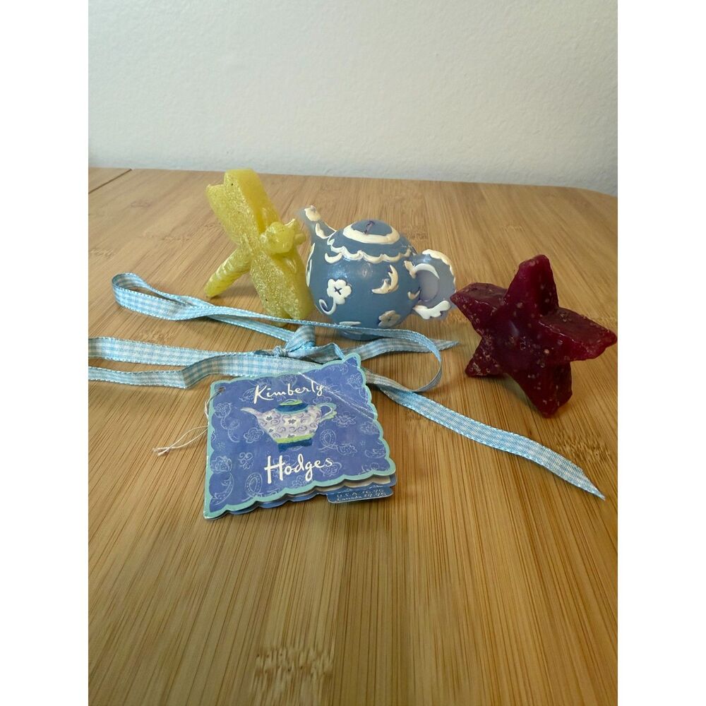 2003 Vintage Hallmark Kimberly Hodges Floating Tea Party Candles Set 3 Teapot